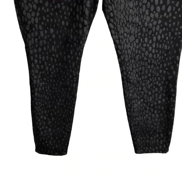 GOOD American Good Legs Crop Black Foil Leopard High Waist Animal Print Size 16 - Picture 4 of 8